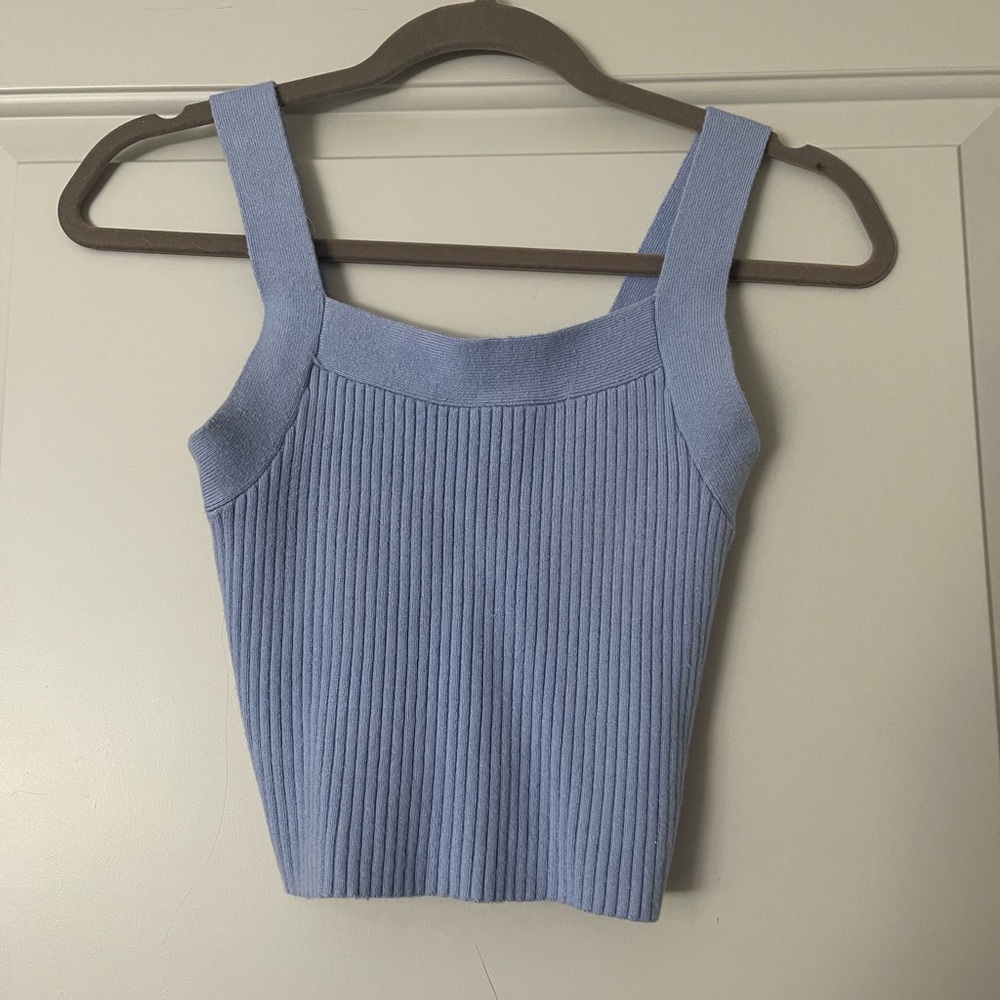 Abercrombie & Fitch Blue Ribbed Knit Tank